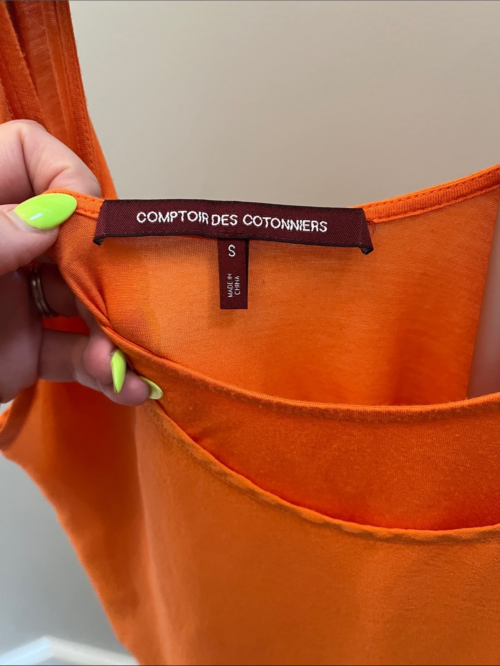 Comptoir Des Cotonniers Orange Layered Silk-Blend Camisole - Size Small - Picture 2 of 7